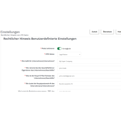 revDSG Rechtliche Hinweise Seite und Text